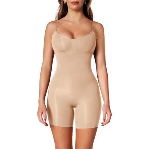 Shapewear Tummy Control Bodysuit Apricot - Picture 1 of 6